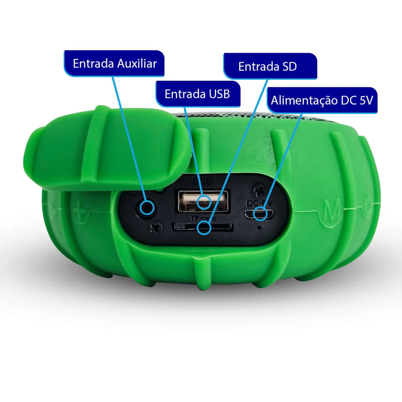 Caixa de som Bluetooth Portátil Luz RGB Resistente água TWS USB SD XDG-403