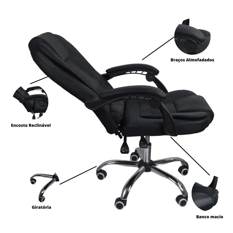 Ergonomic Reclining President Office Chair