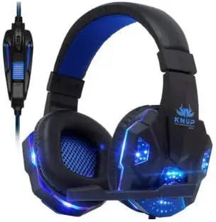 Fone De Ouvido Gamer Headset  Kp-397 Preto e Azul Com Microfone fone de ouvidos bluetooth