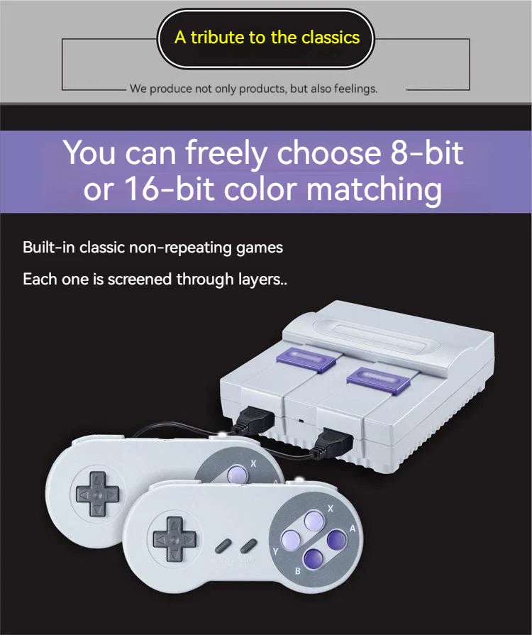 Console Super Mini SNES 8-bit Game Console NWS Classic Edition 2 controles