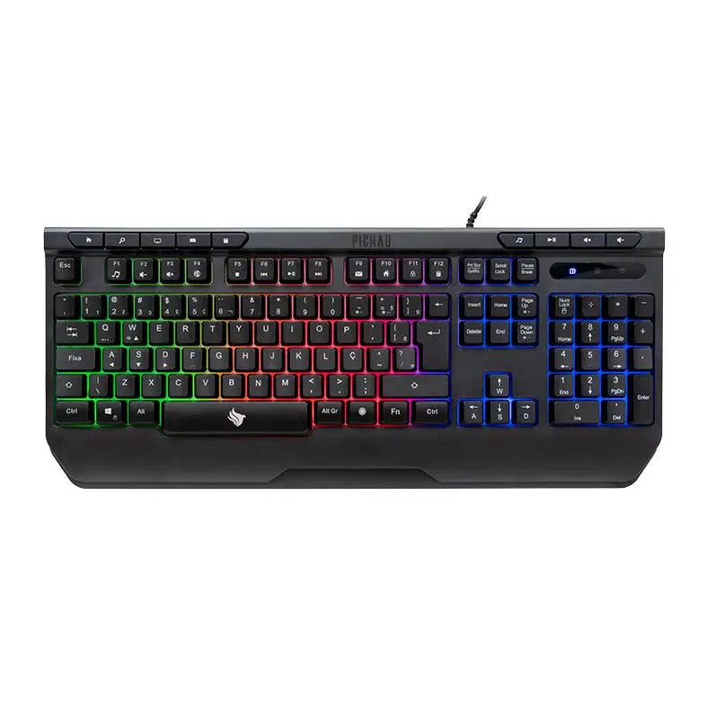 Combo Gamer Pichau Neptune 4x1 Rainbow Keyboard ABNT2 Mouse 8000DPI Mousepad Medio Headset Drivers 50mm PG-NTN-RBW01