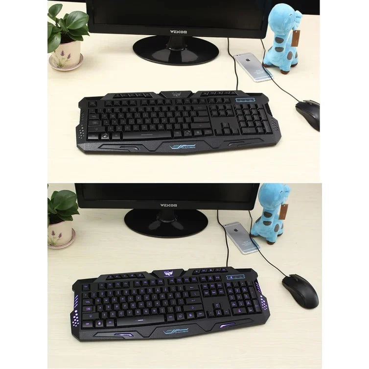 Gamer Keyboard Exbom Ka-658 QWERTY Portuguese Brazil color black with light 3 colors